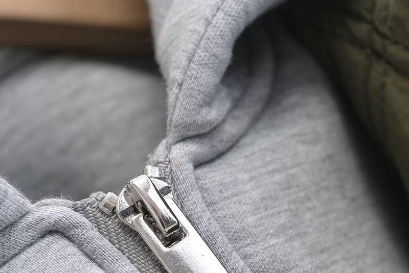 Plain Quilted Hooded Button-Up Jacket Product Image
