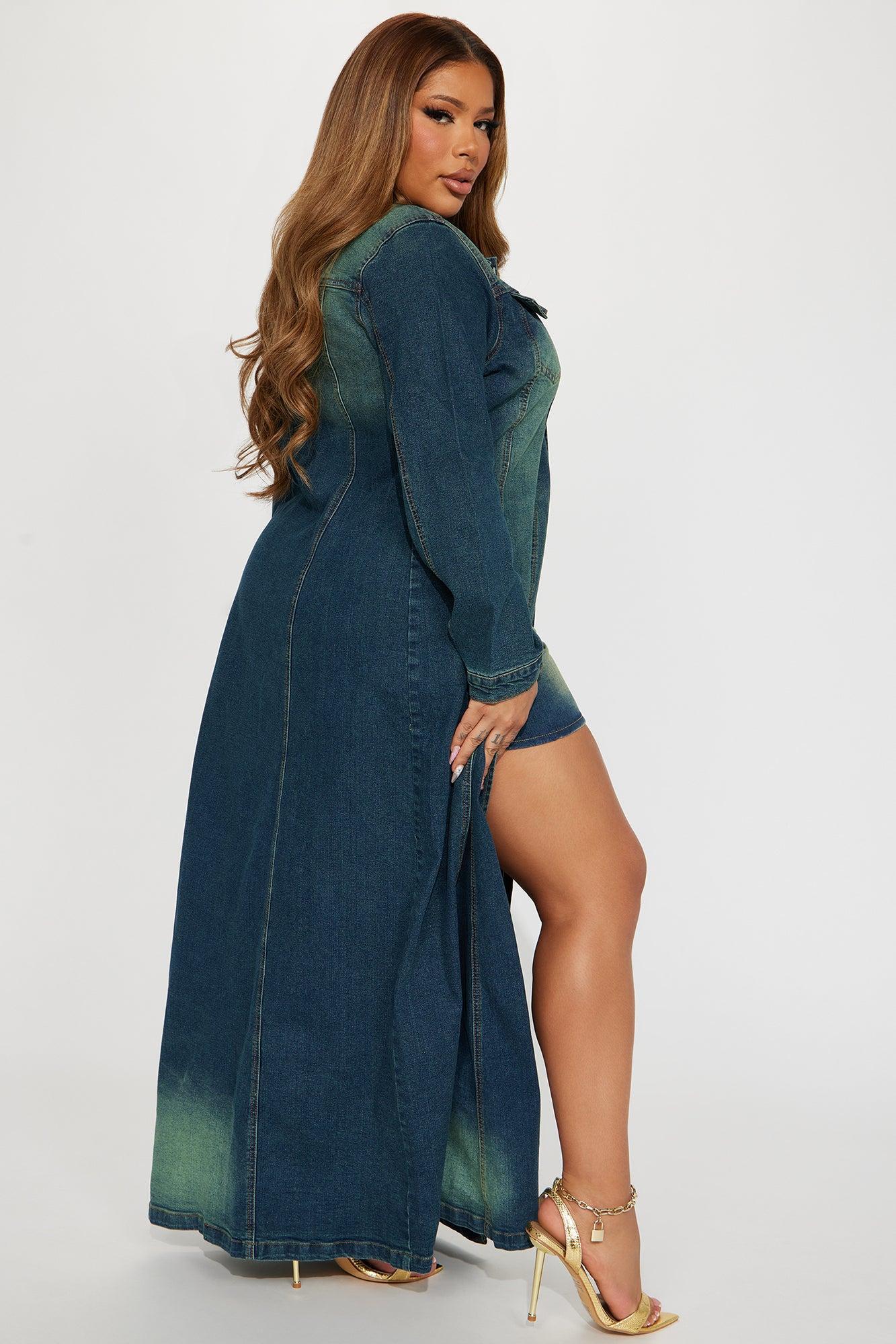 Follow My Lead Denim Trench - Dark Wash Product Image