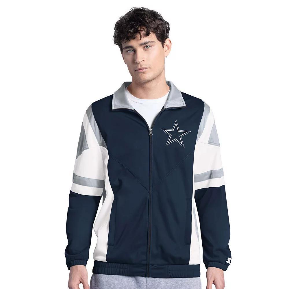 Men's Starter Royal/Gray Los Angeles Dodgers Contender Tricot Full-Zip Track Jacket, Size: Medium, Blue Product Image