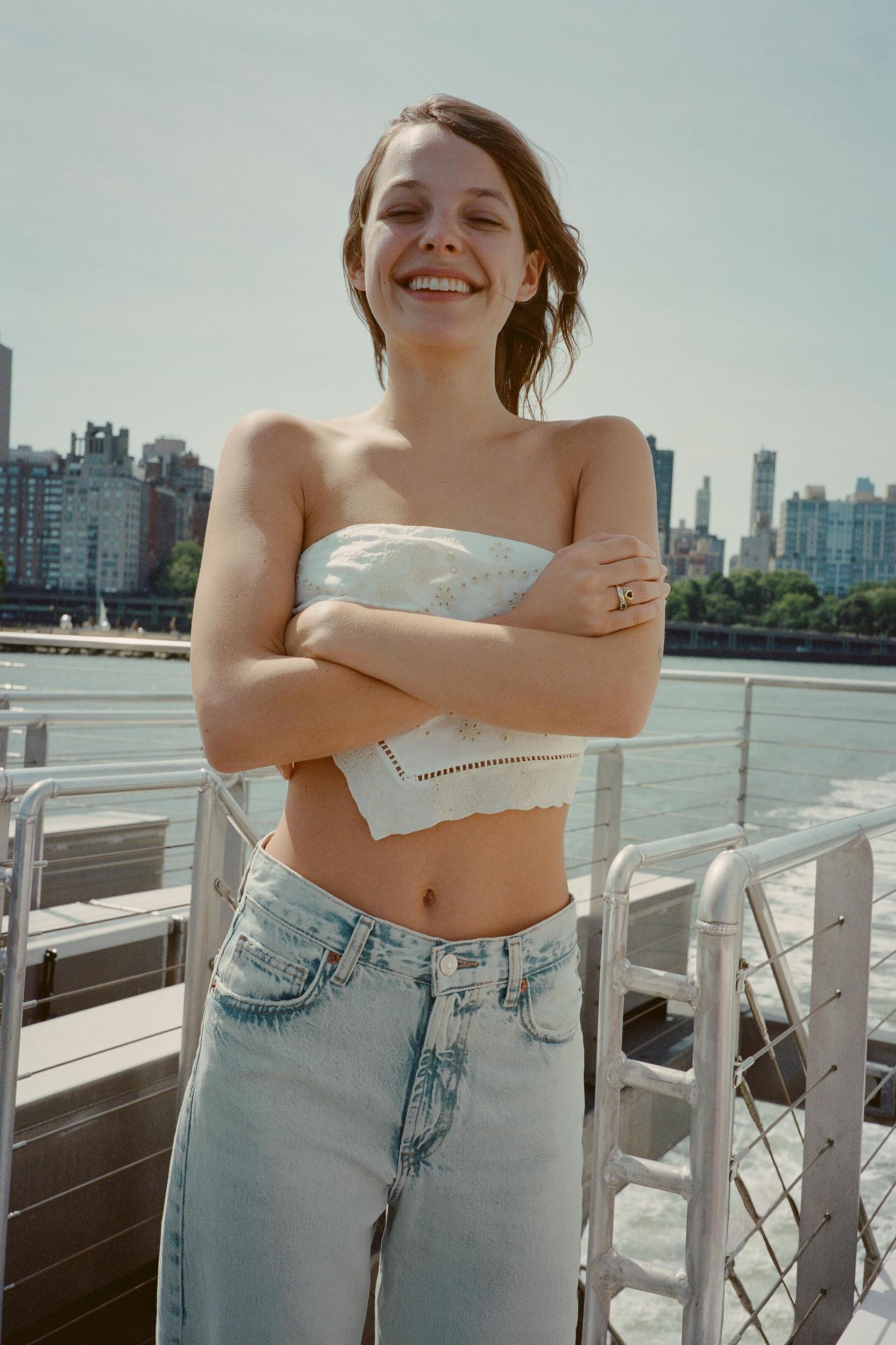 EMBROIDERED STRAPLESS TOP Product Image