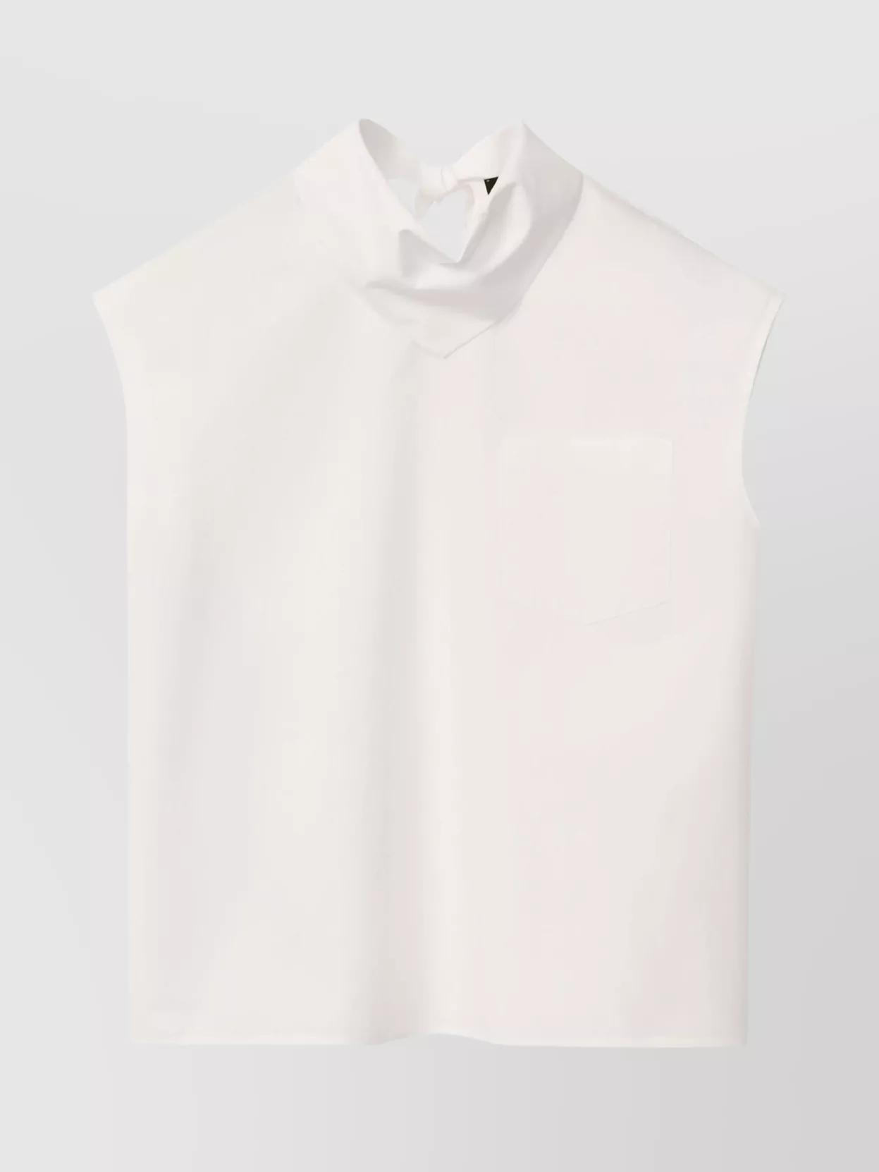 FABIANA FILIPPI High Neck Sleeveless Cotton Tank Top In White Product Image