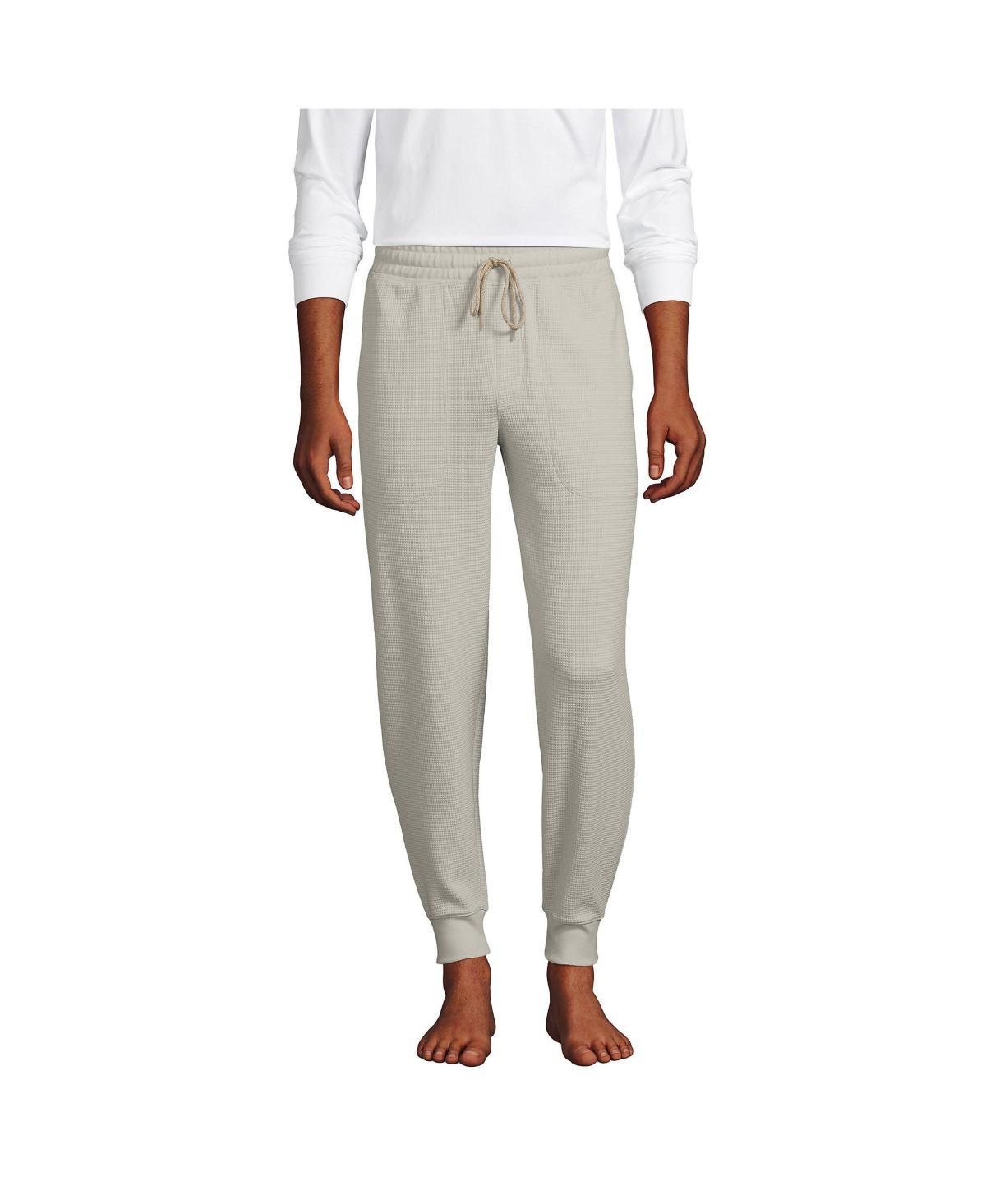 Men's Lands' End Waffle Jogger Pajama Pants, Size: Medium, Gray Grey Product Image