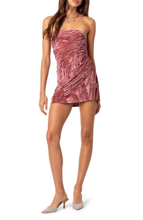 Womens Crushed velvet drawstring mini dress Product Image