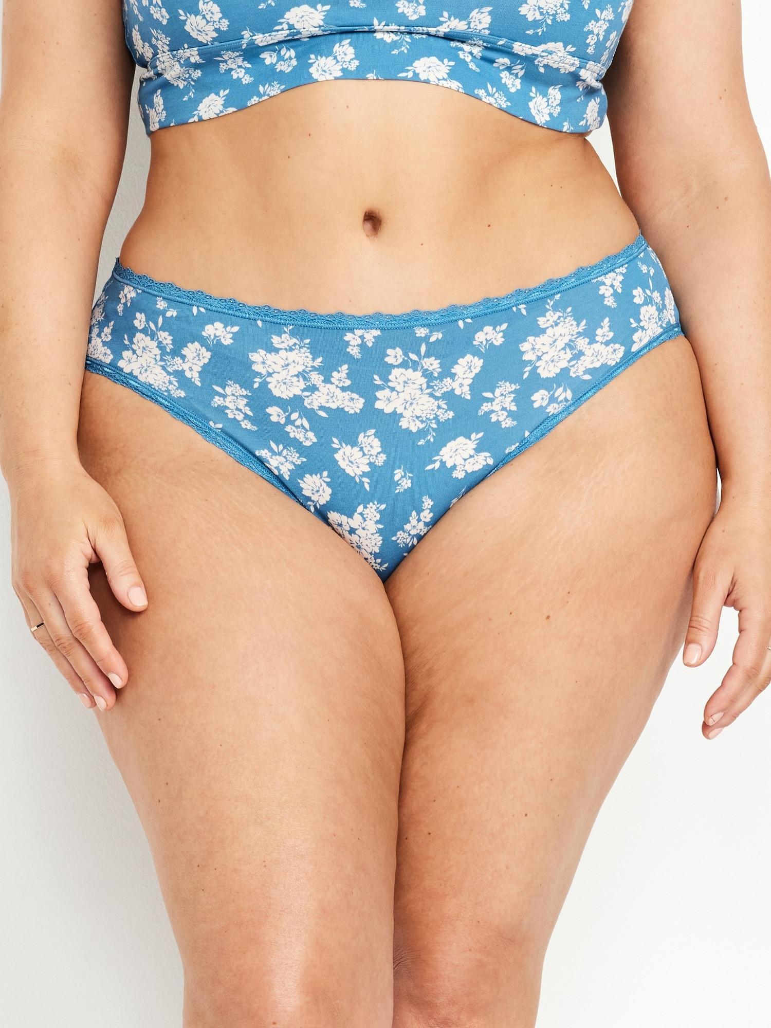 High-Waisted Lace-Trim Bikini Underwear Product Image
