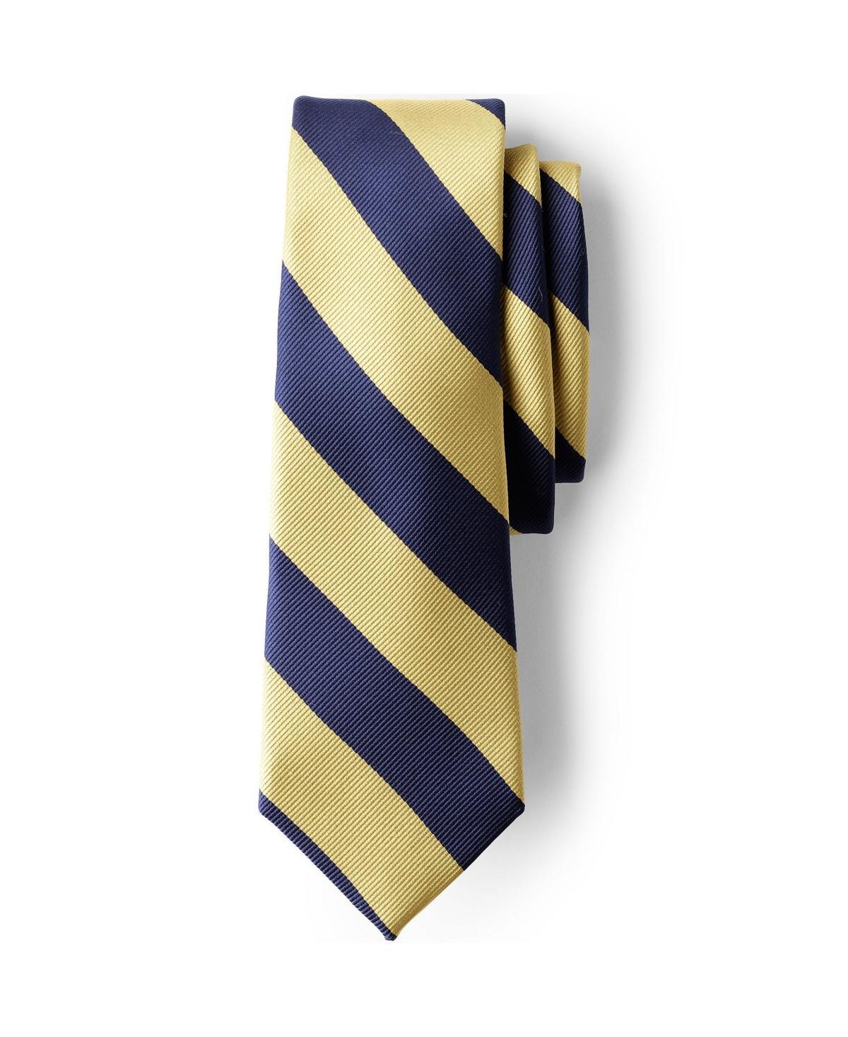 Kids Lands' End School Uniform Stripe Pre-Tied Tie, Size: Small, Classic Navy Red Product Image
