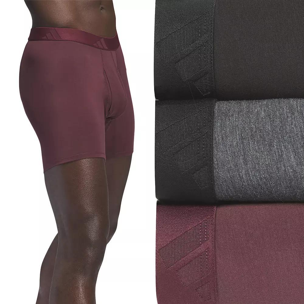 Men's adidas 3-Pack Luxe Comfort Boxer Briefs, Size: Medium, Aurora Red Red Product Image
