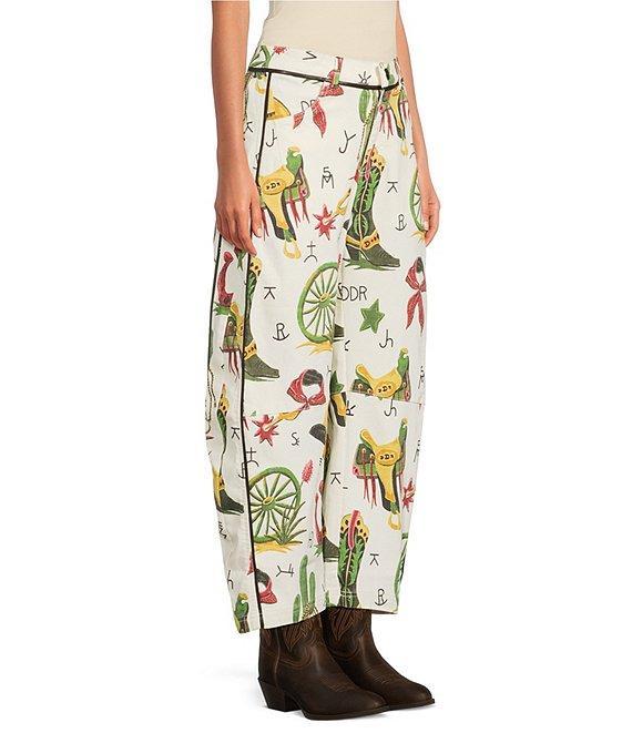 Double D Ranch Atomic Ranch Printed Wide Leg Cropped Jeans Product Image