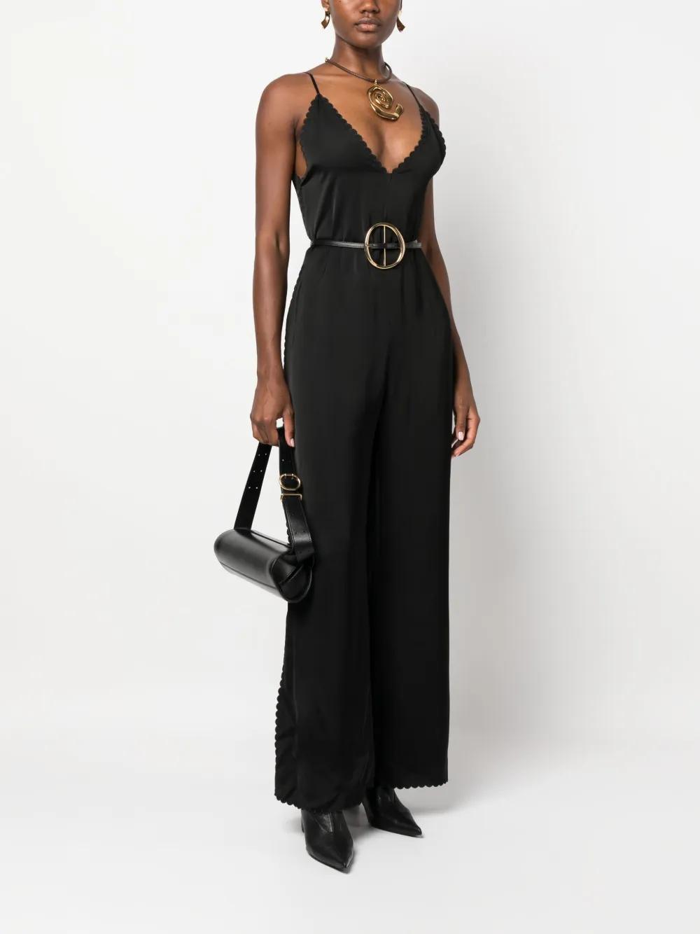 JIL SANDER V-neck Sleeveless Jumpsuit In Black Product Image