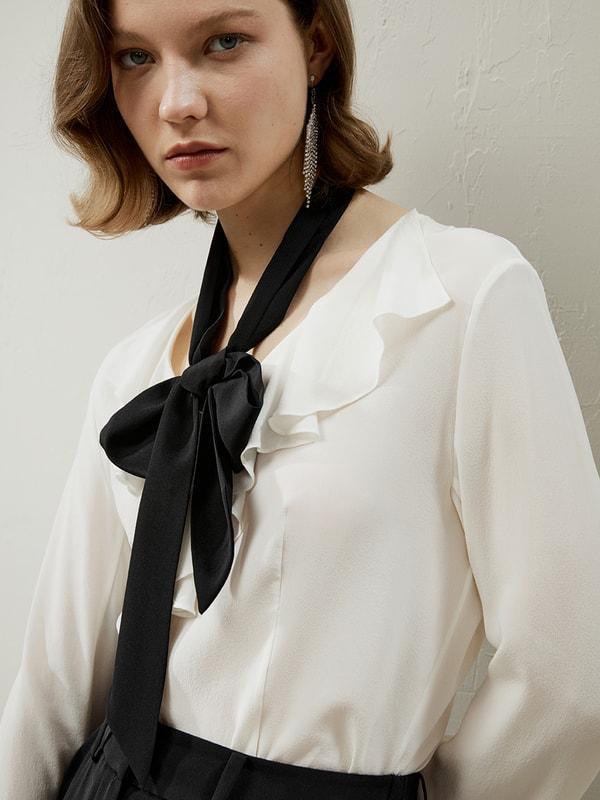 Claire 2-in-1 V-Collar Blouse Product Image
