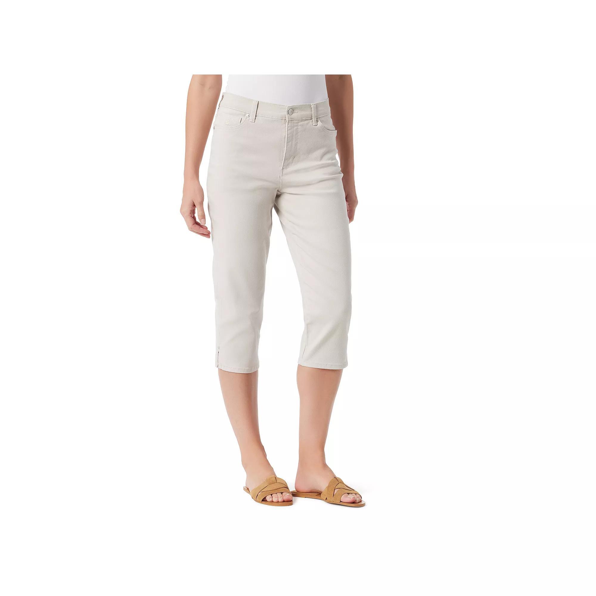 Petite Gloria Vanderbilt Amanda Stretch Straight-Fit Capri Pants, Womens Product Image