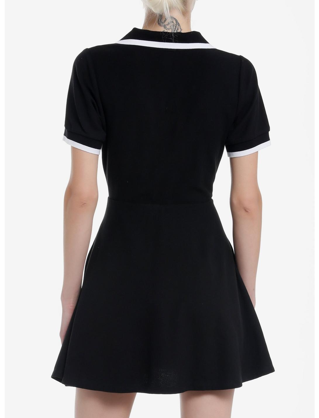 Social Collision Black & White Polo Dress Product Image