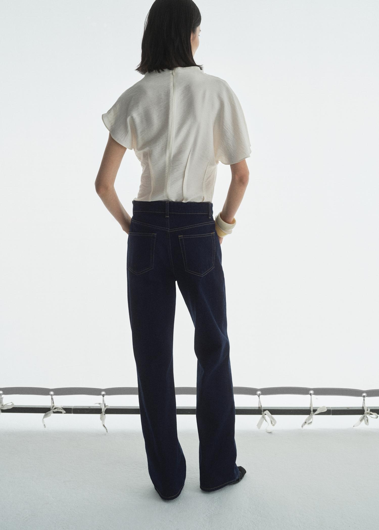 High-waisted straight-fit rinse-wash jeans - Women | MANGO USA Product Image