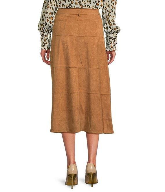 APNY Vegan Faux Suede Knit Midi Skirt Product Image