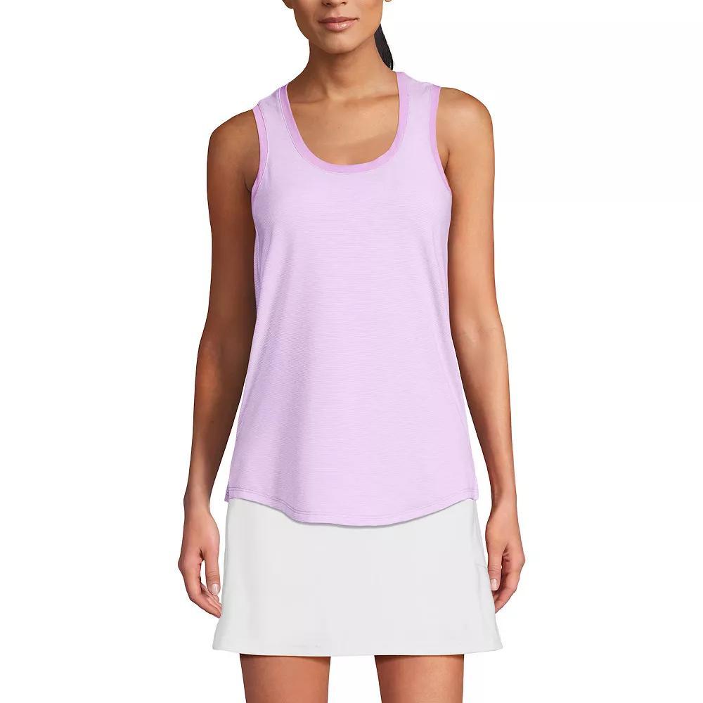 Petite Lands' End Sleeveless Power Performance Scoop Neck Tunic Tank, Women's, Size: XL Petite, Wild Purple Pinstripe Product Image