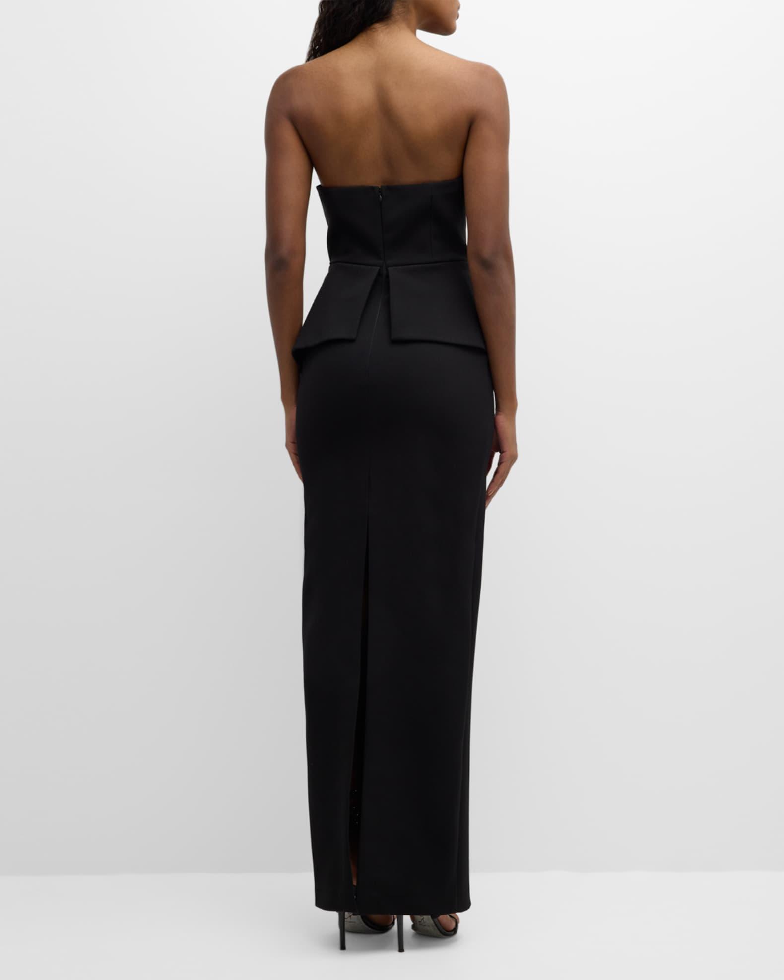 Strapless Crepe Gown with Gathered Bodice Product Image