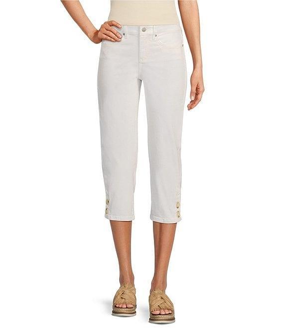 NYDJ Marilyn Lift Tuck® Technology Straight Leg Side Button Plackets Hem Crop Jeans Product Image