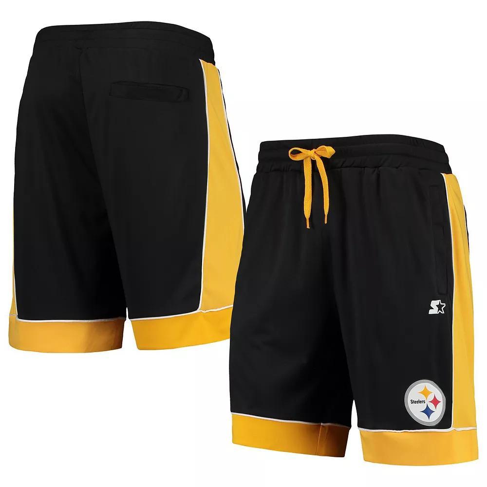 Men's Starter Black/Gold Pittsburgh Steelers Fan Favorite Fashion Shorts, Size: Medium Product Image