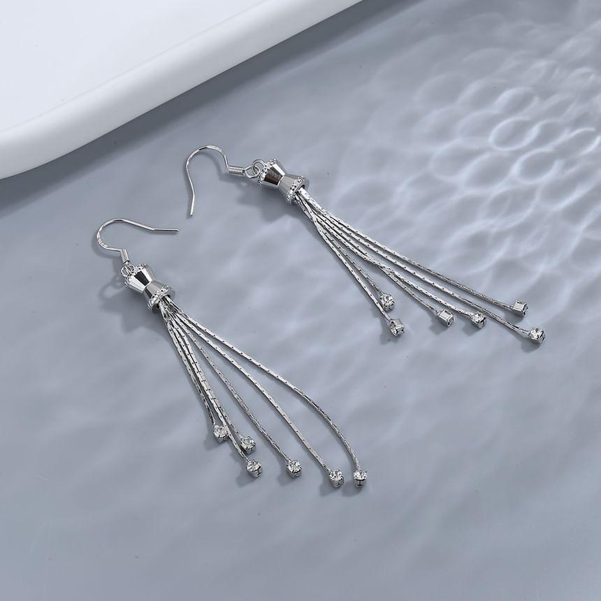 Rhinestone Fringed Dangle Earring Product Image