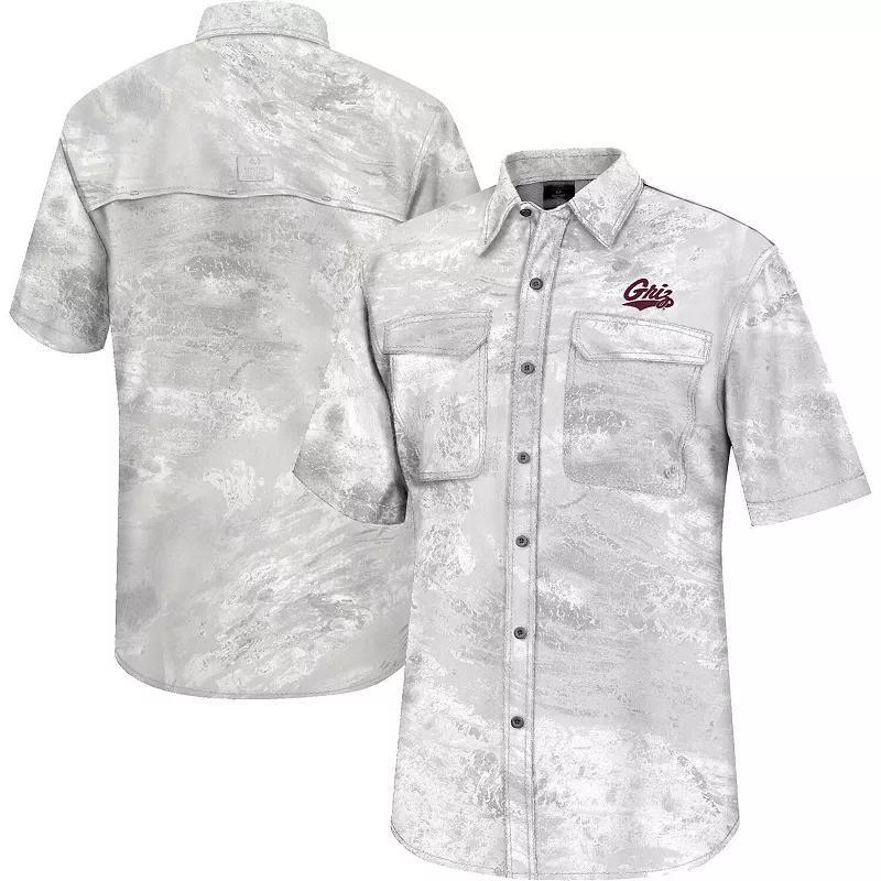 Mens Colosseum White Montana Grizzlies Realtree Aspect Charter Full-Button Fishing Shirt Product Image