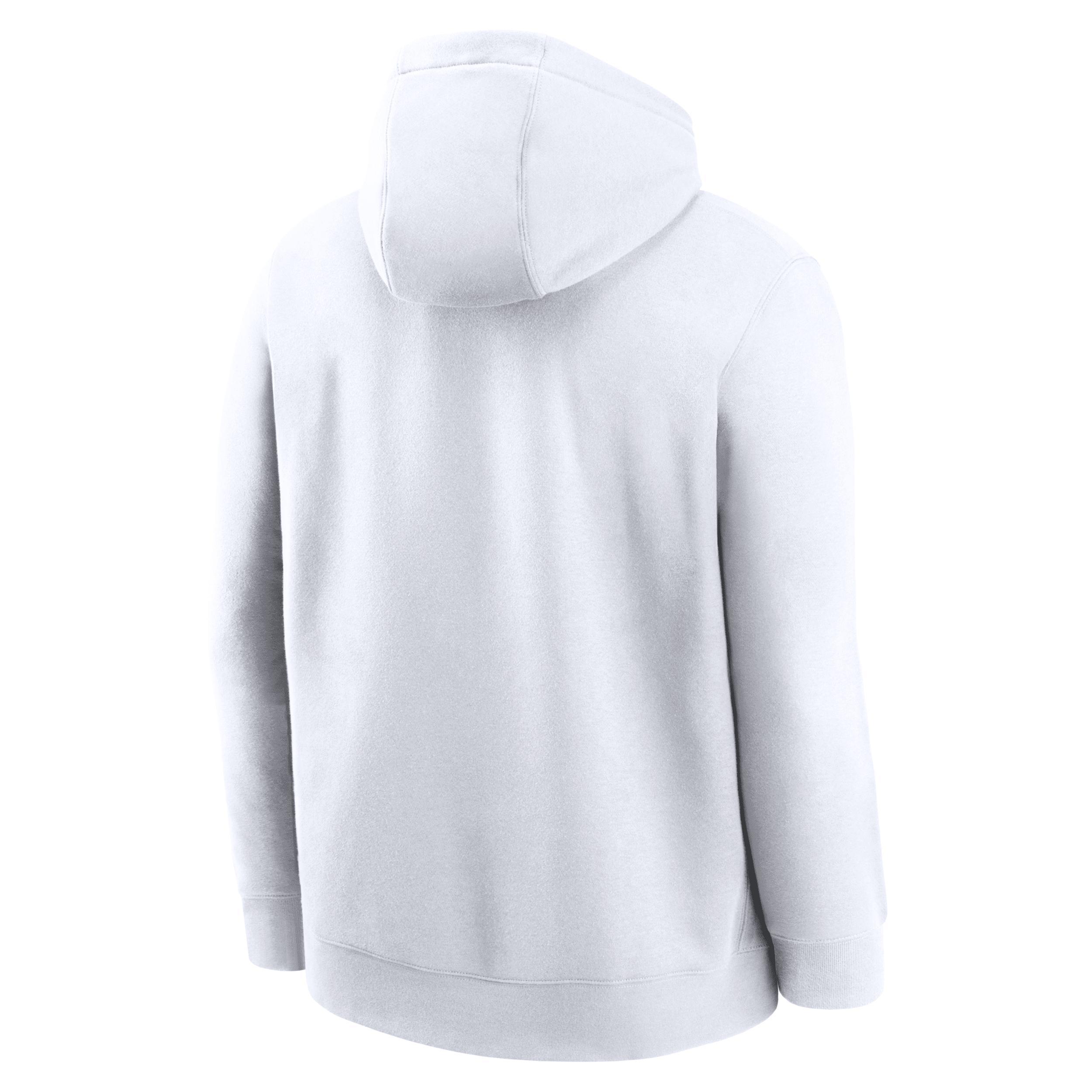 Men's Nike White West Virginia Mountaineers Statement Wordmark Lockup Pullover Hoodie, Size: Medium Product Image