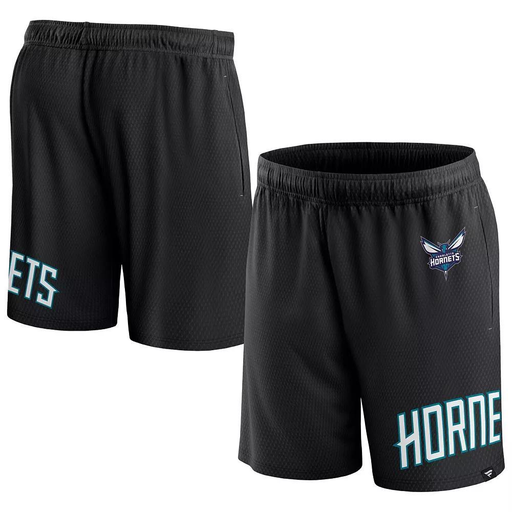 Men's Fanatics Branded Black Charlotte Hornets Free Throw Mesh Shorts, Size: XL, Chr Black Product Image