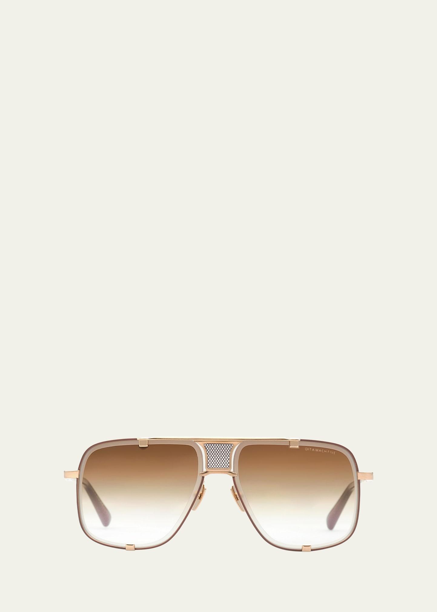 Mens Mach Five Metal-Acetate Aviator Sunglasses Product Image