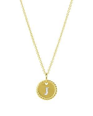 David Yurman Cable Collectibles Initial Pendant with Diamonds in Gold on Chain, 16-18 Product Image