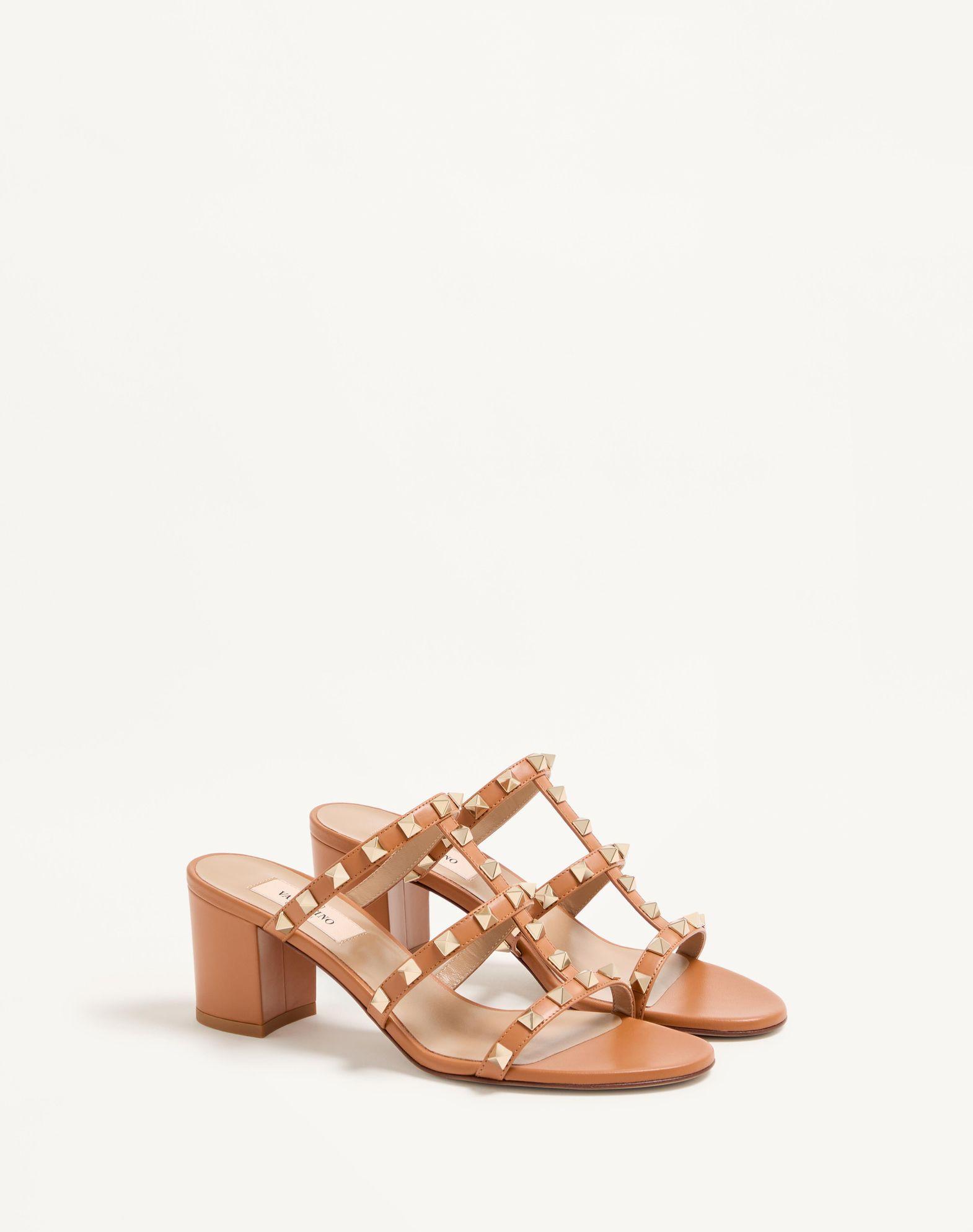 Rockstud Calfskin Leather Slide Sandal 60 Mm Product Image