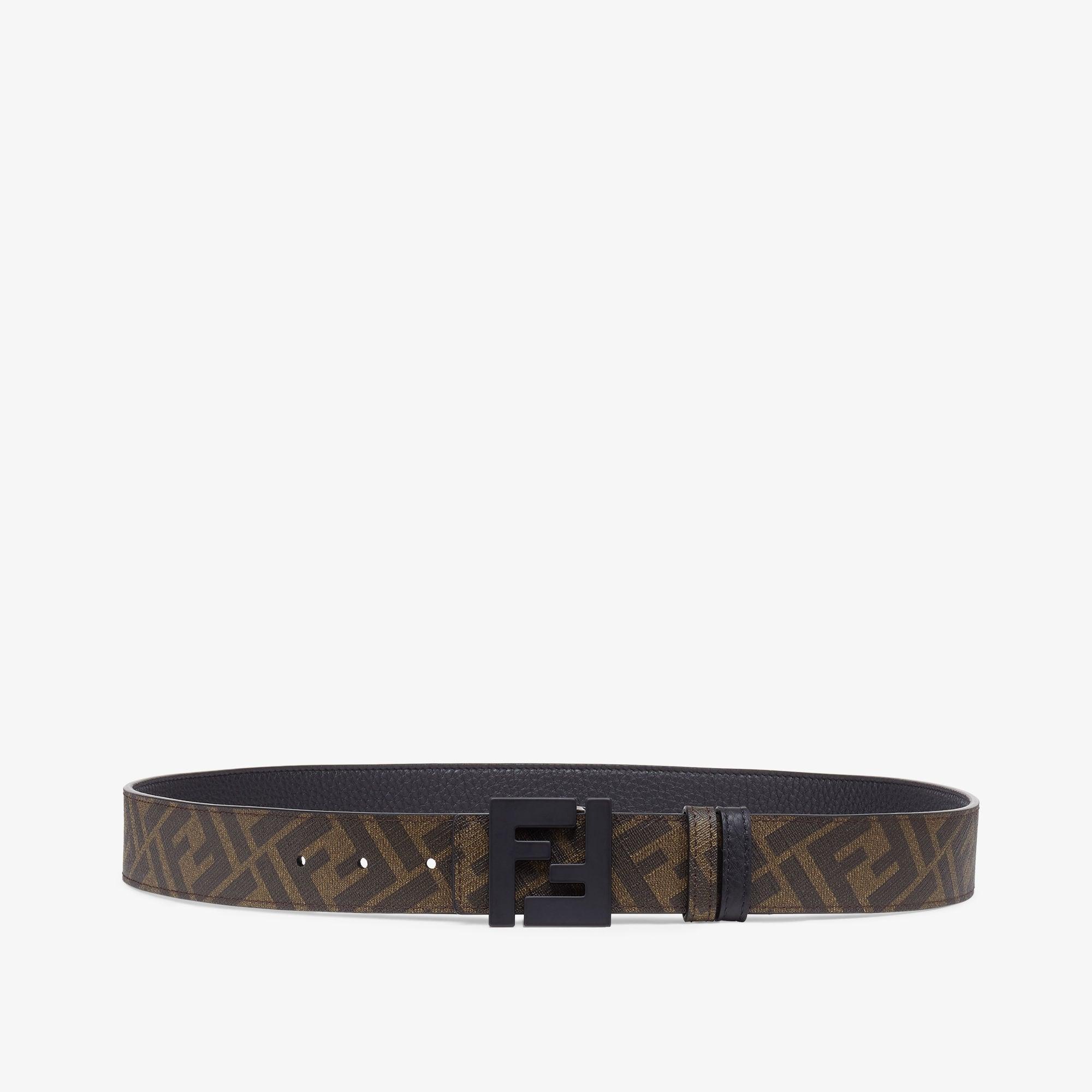 FF BeltBrown leather and fabric reversible belt Product Image