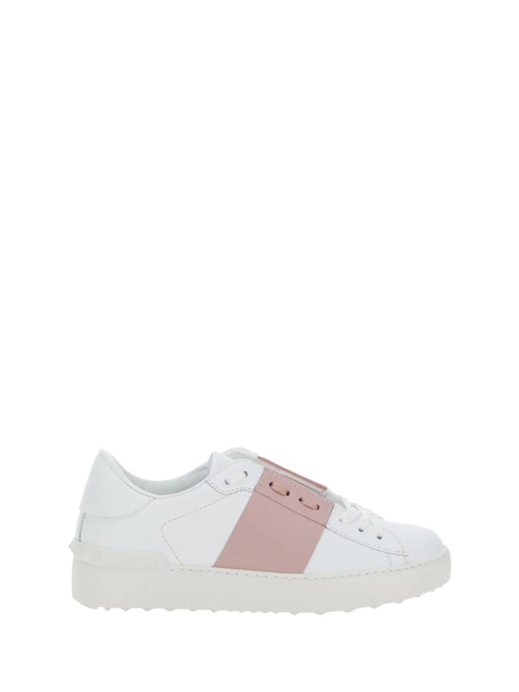 VALENTINO GARAVANI Womens White Leather Sneakers In Multicolor Product Image