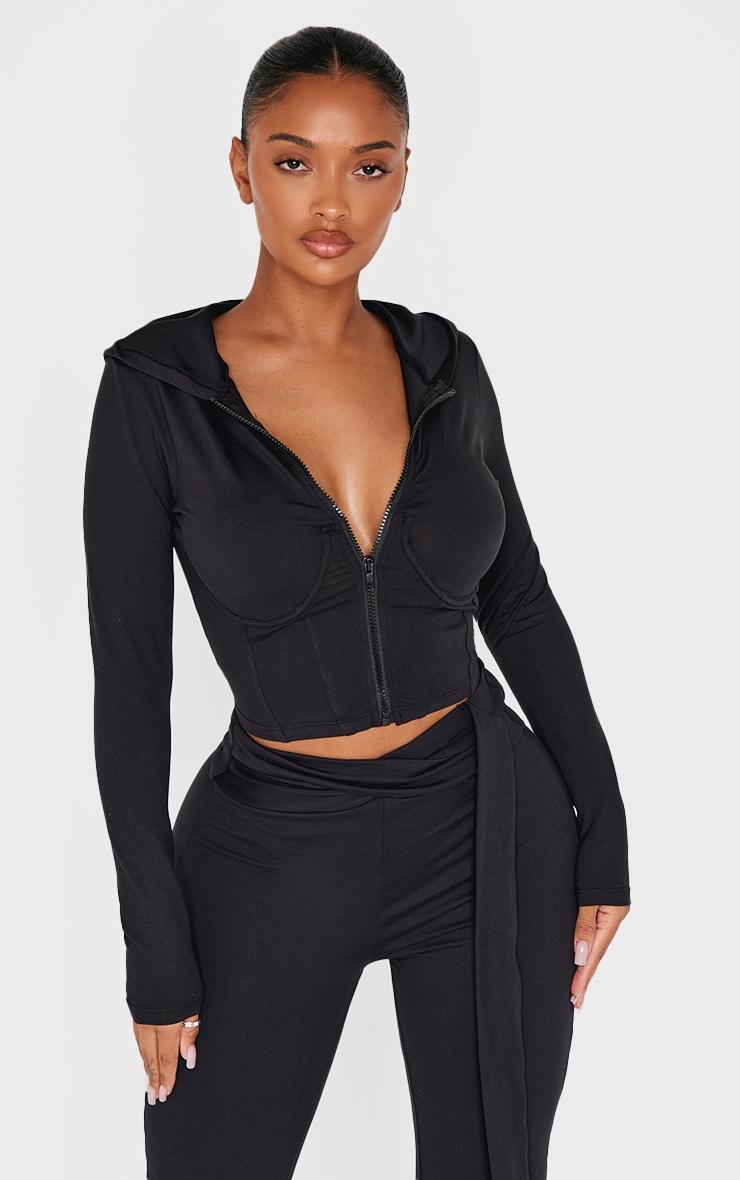 Shape Black Sculpt Underwired Corset Zip Through Jacket Product Image
