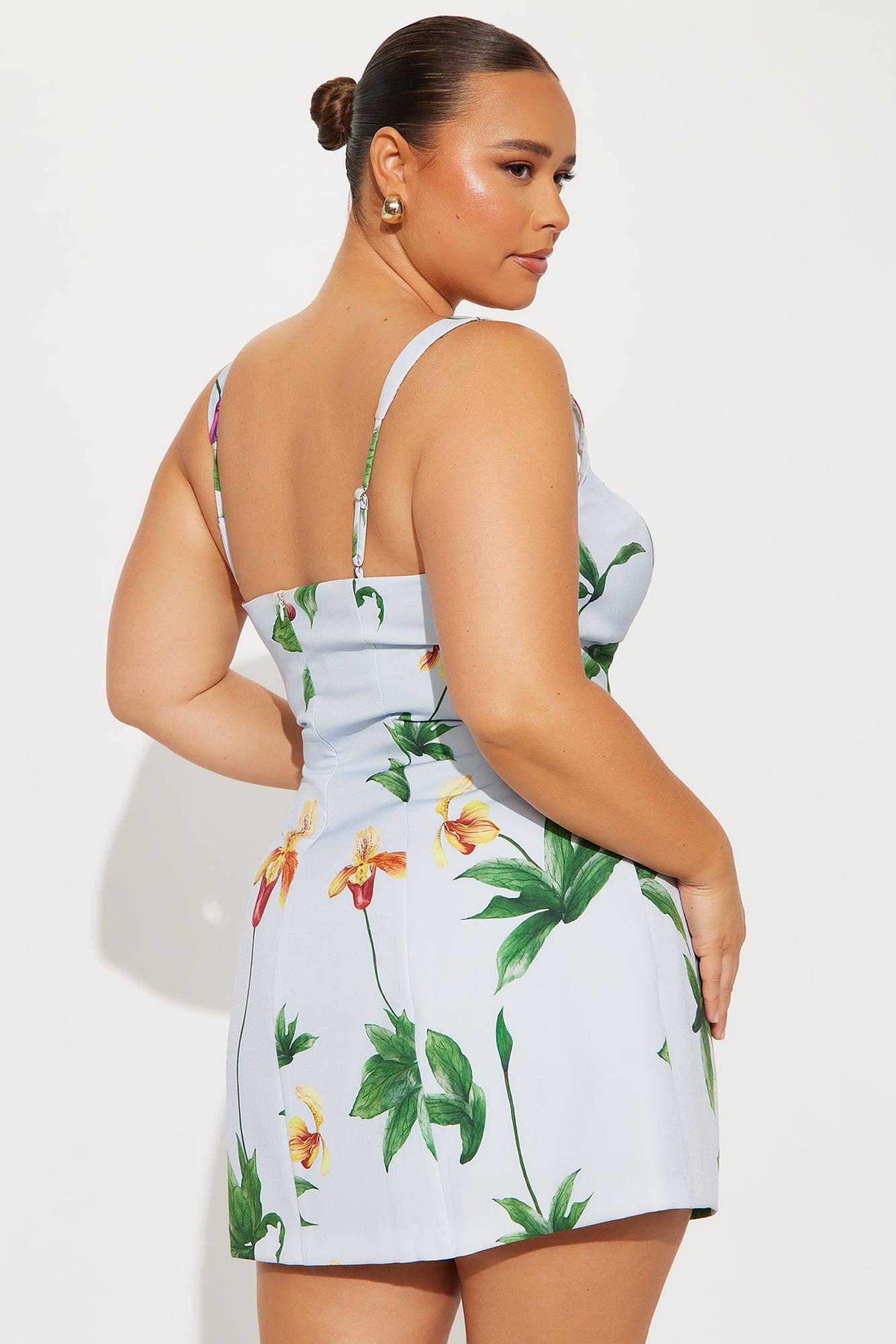 Astoria Floral Micro Mini Dress - Light Blue Product Image
