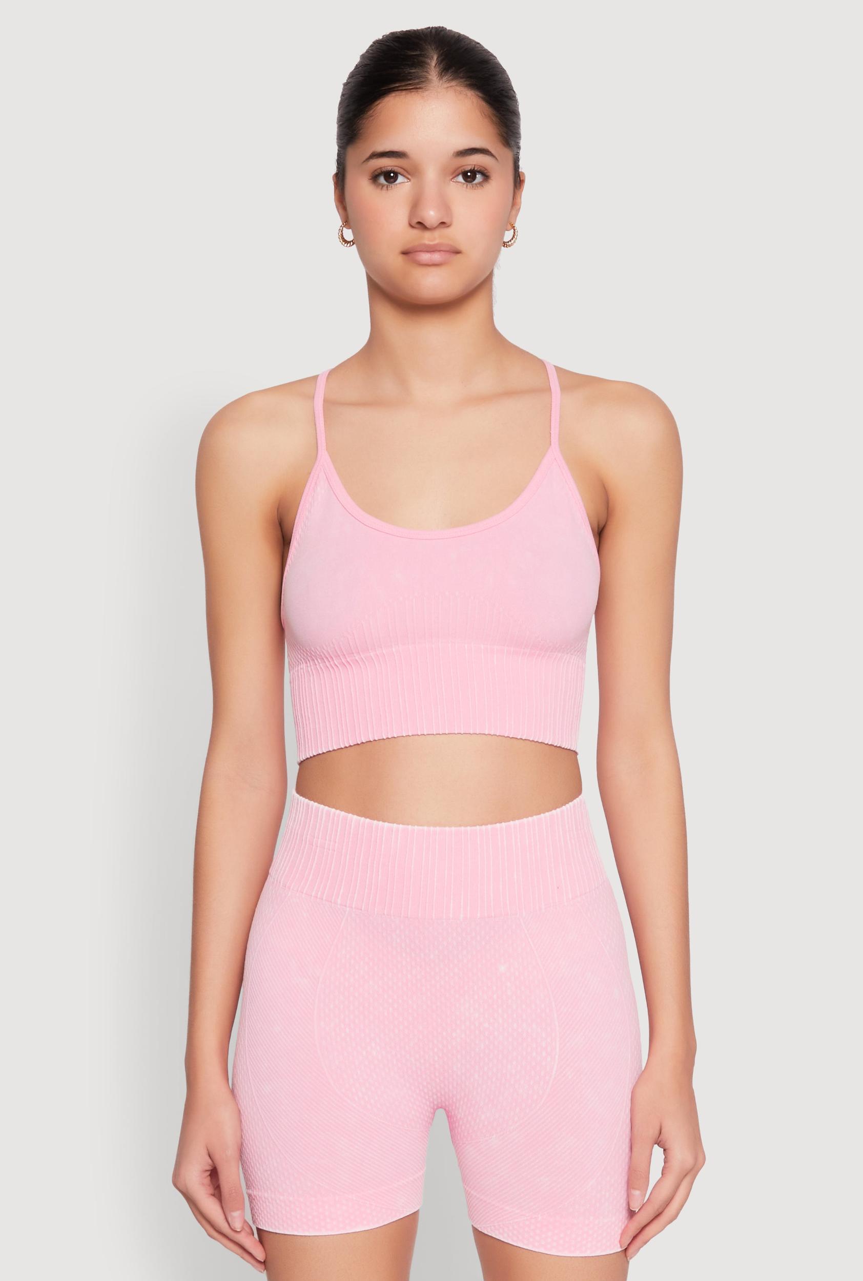 Womens Seamless Ribbed Knit Sports Bra Product Image