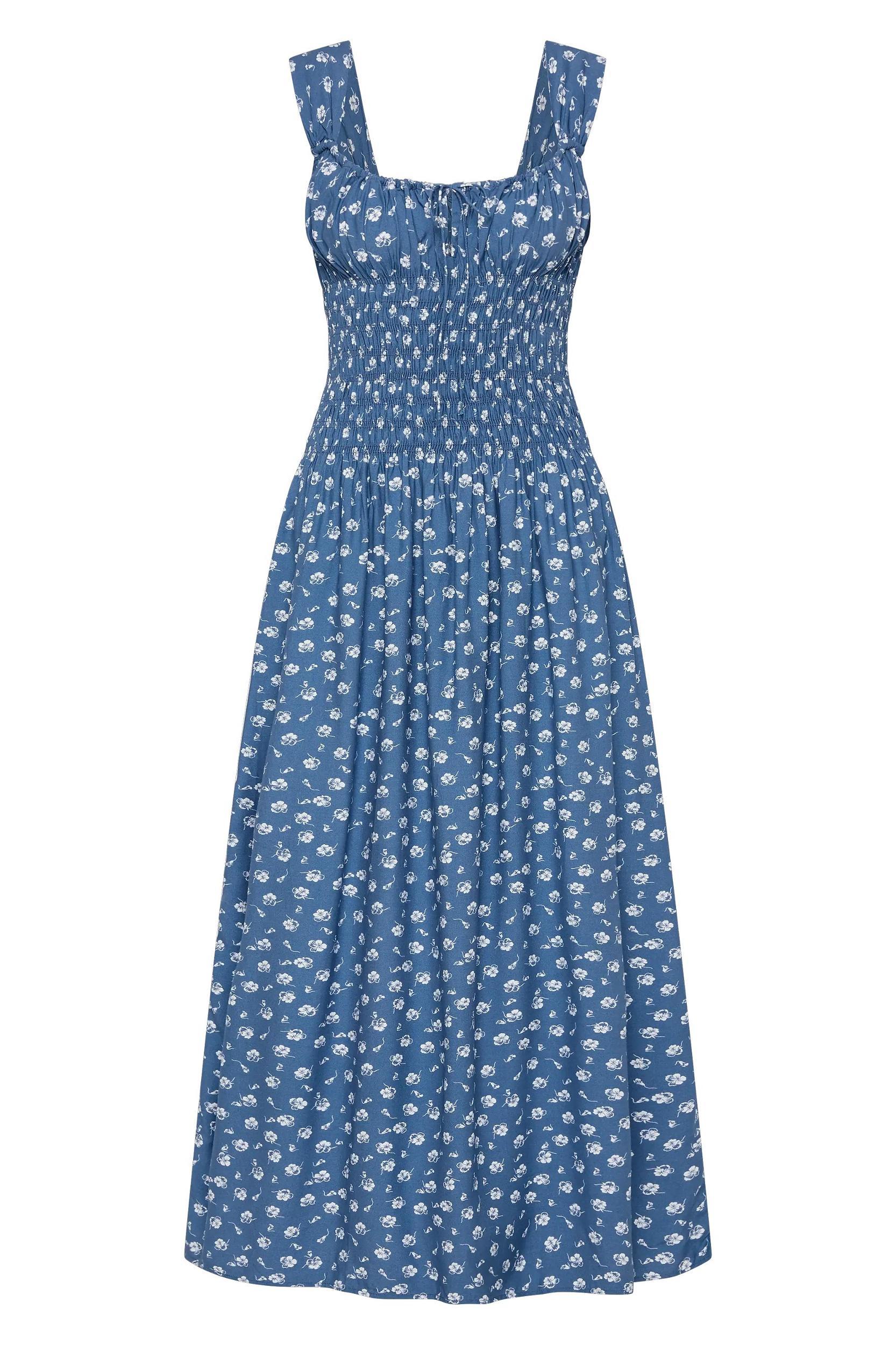 Yerres Midi Dress Floral Blue - Final Sale Product Image