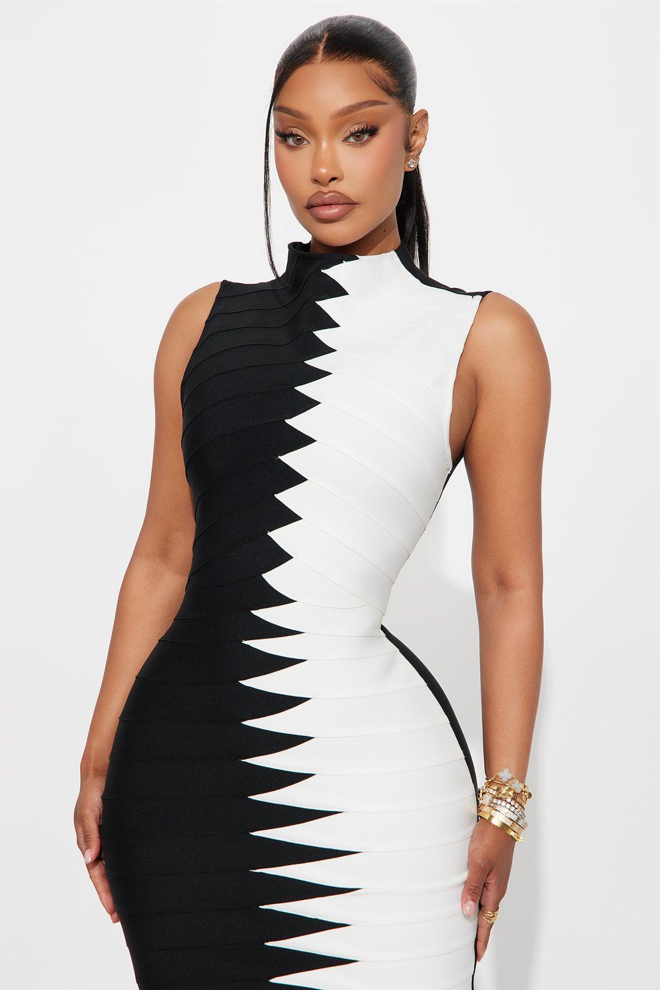 Celestine Bandage Maxi Dress - Black/White Product Image