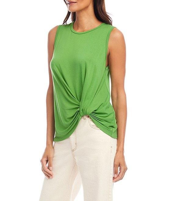 Karen Kane Pick-Up Crew Neck Sleeveless Stretch Jersey Top Product Image