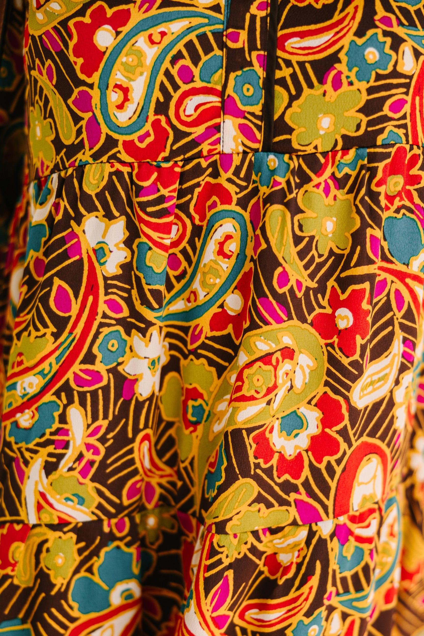 Change Your Mind Mocha Brown Paisley Midi Dress Female Product Image