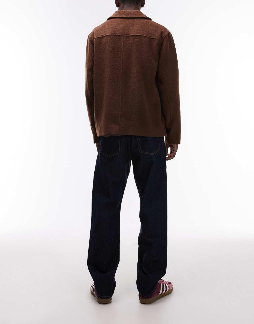 ARKET Ocean loose straight leg jeans in dark washed blue Product Image