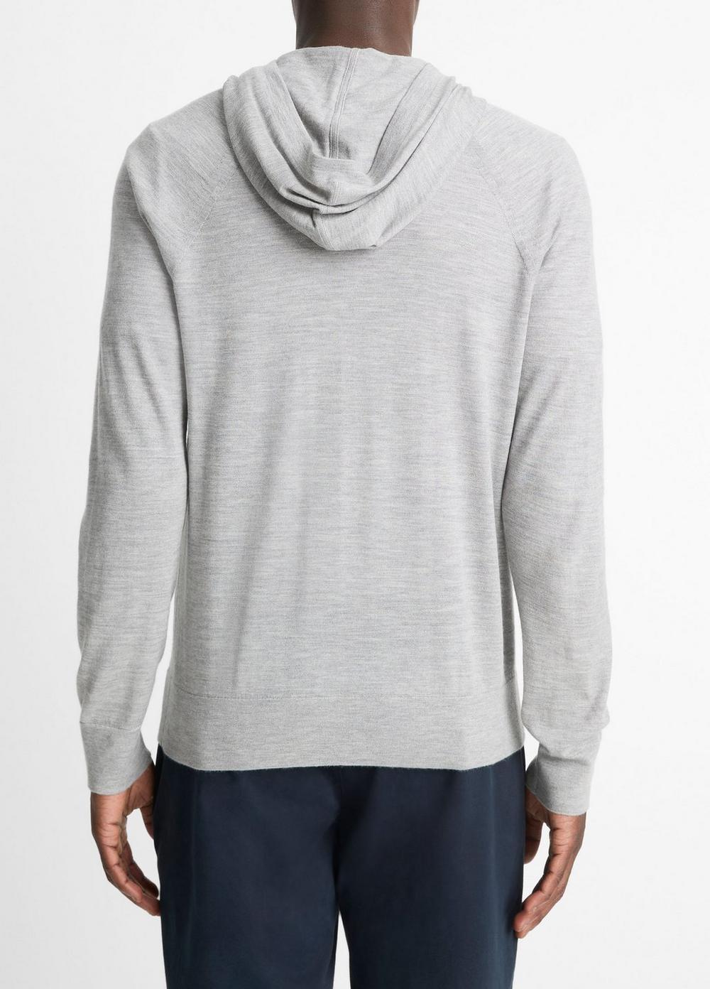 Mens Featherweight Merino Wool-Cashmere Hoodie, Heather Grey, Size L Vince Product Image