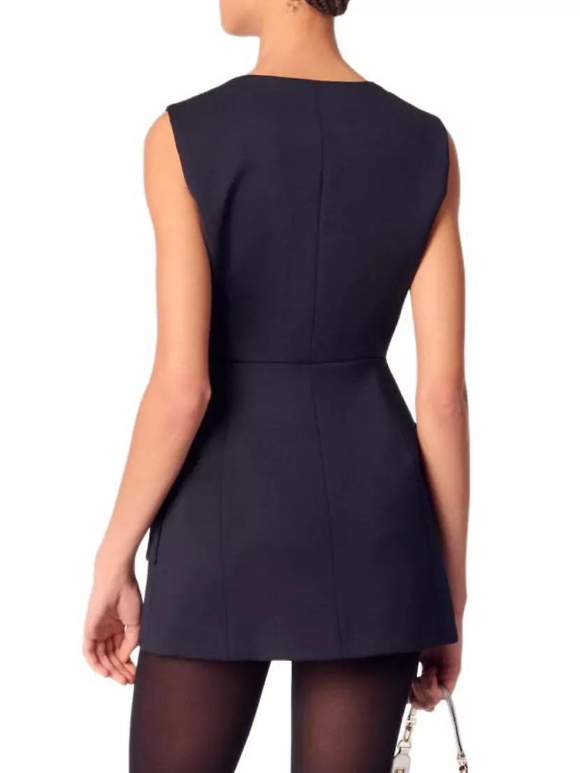Womens Layered-Effect Wool-Blend Jumpsuit Product Image