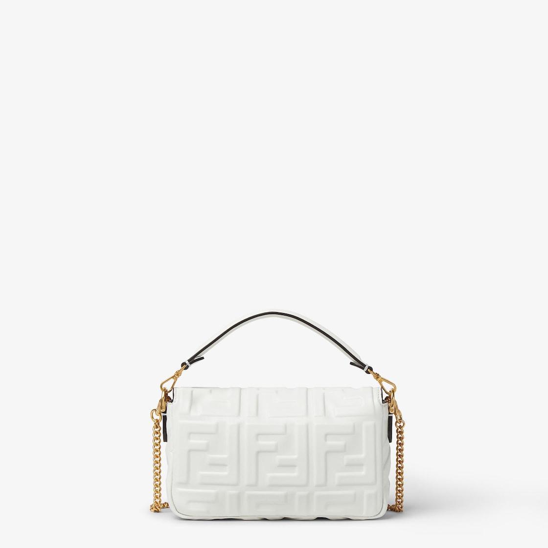 Baguette MiniWhite leather bag Product Image