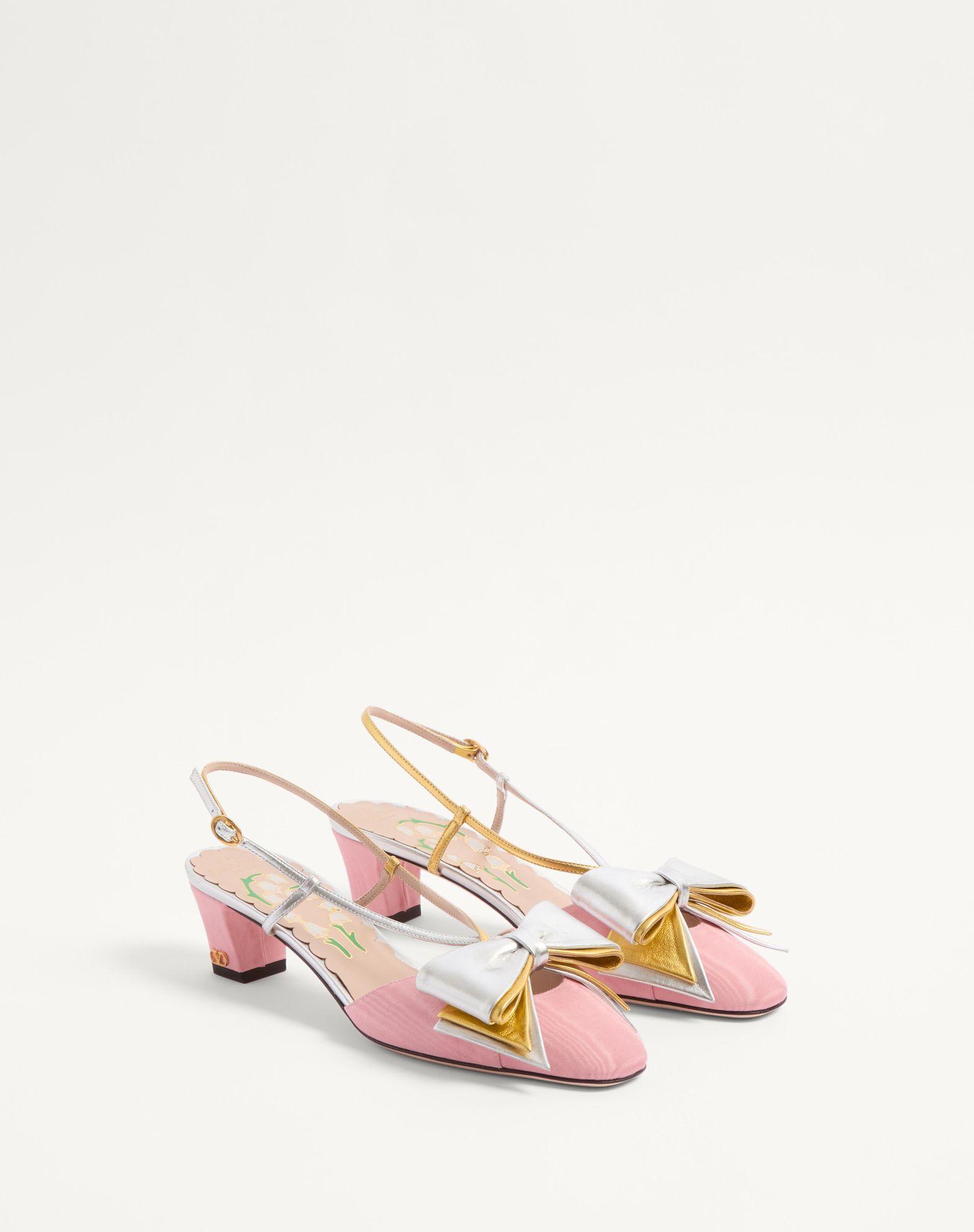 Bowow Slingback Pumps In Moirè Fabric 45Mm Product Image