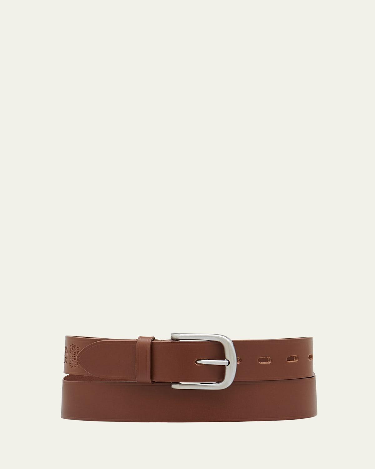 Men's Classic Cowhide Leather Belt Product Image