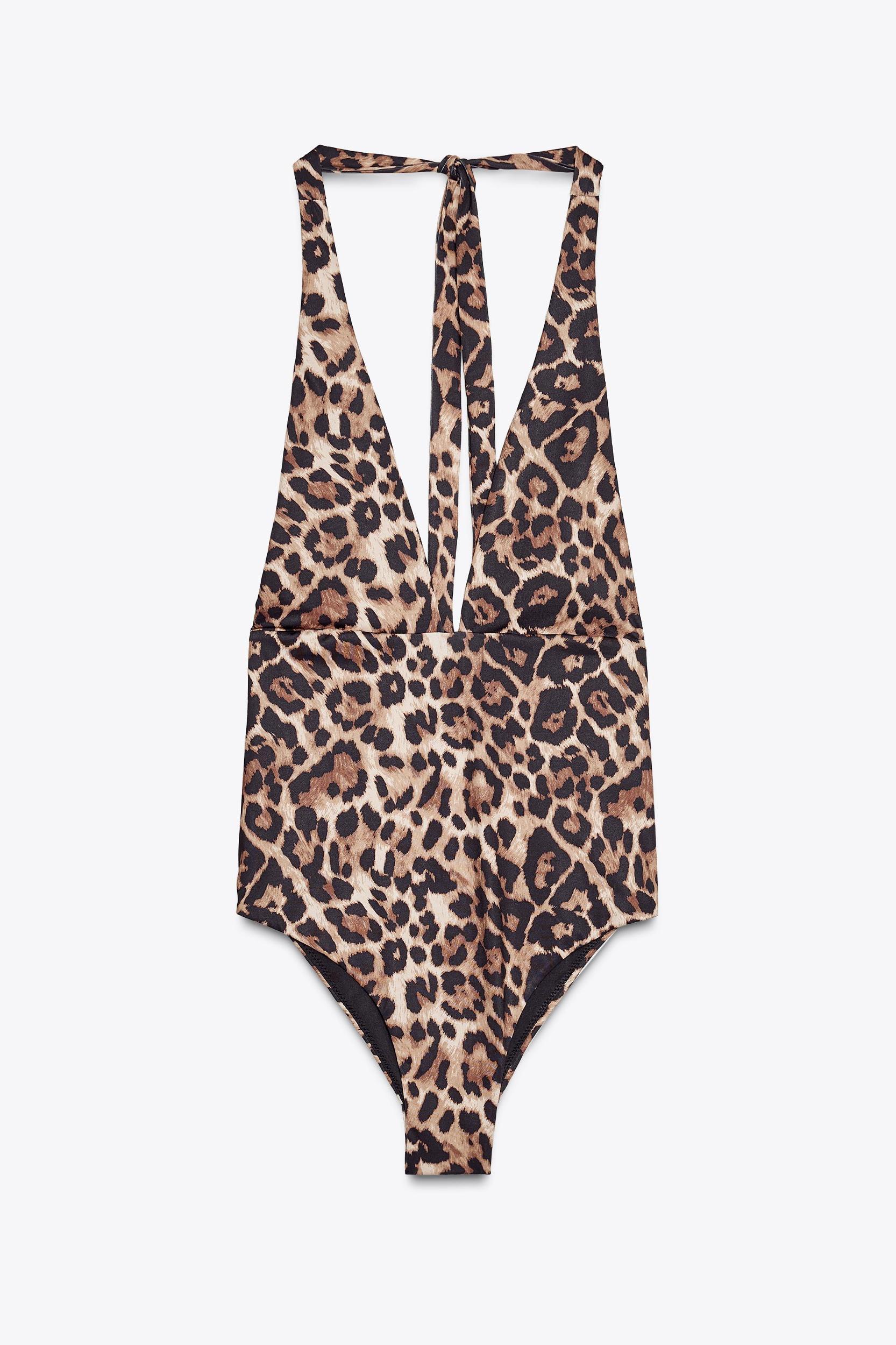 ANIMAL PRINT HALTER SWIMSUIT Product Image