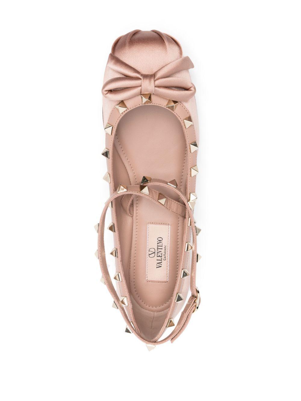 Rockstud satin ballet flats Product Image