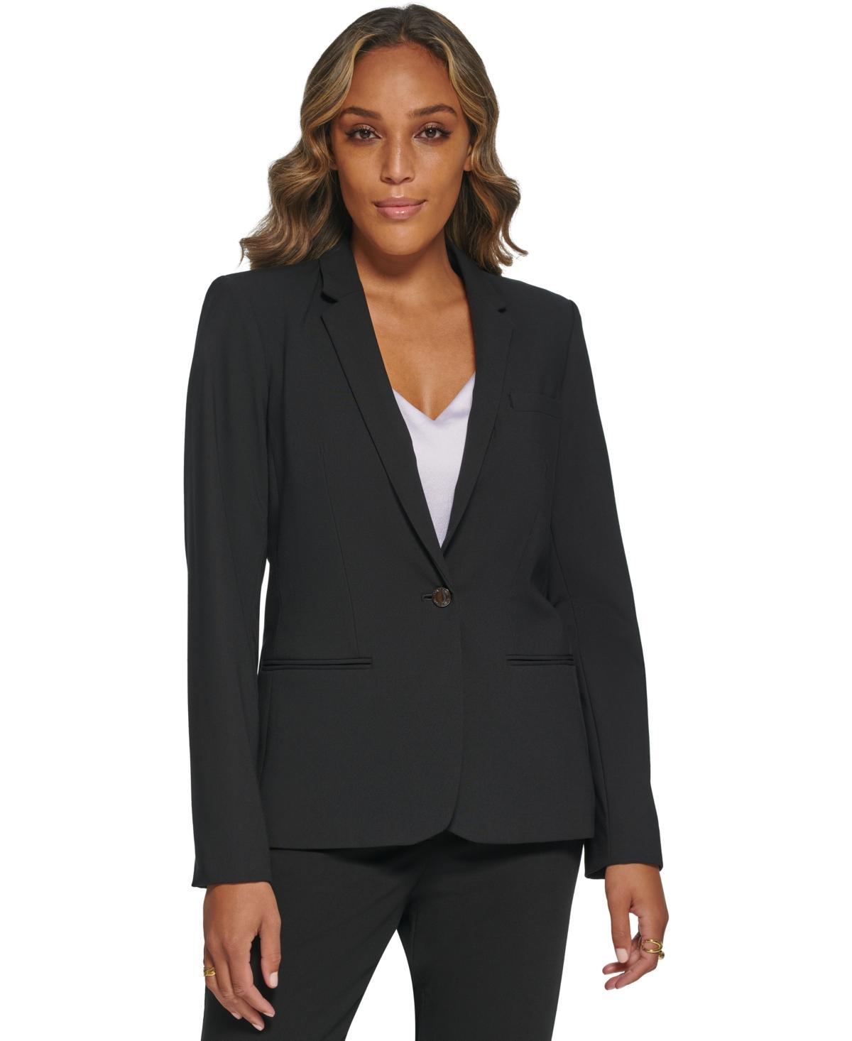 Calvin Klein One-Button Blazer, Regular and Petite Sizes Product Image