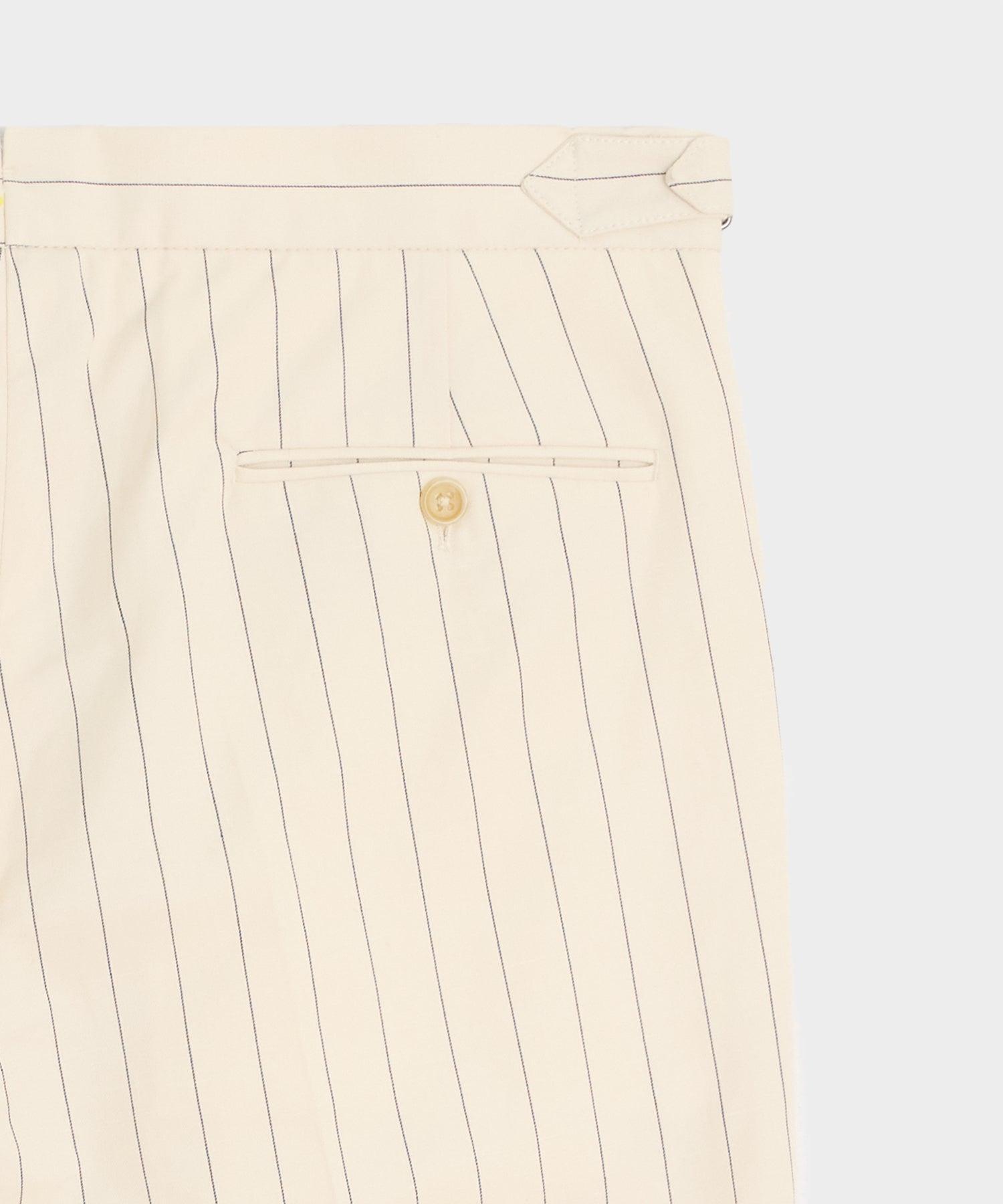 Italian Cotton Linen Striped Side Tab Trouser Product Image