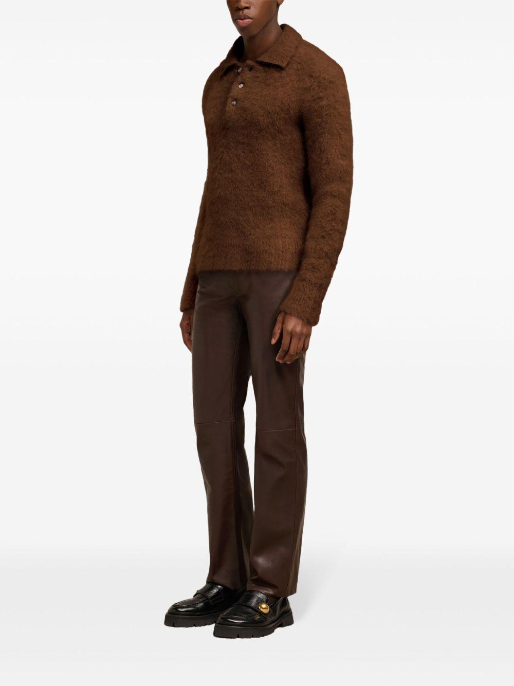brushed-finish polo-collar jumper  Product Image