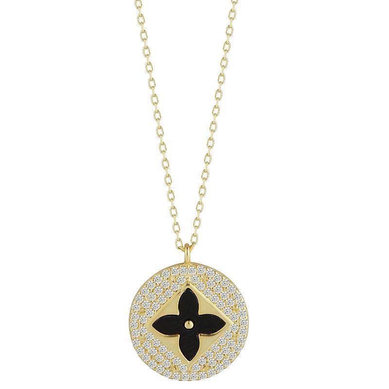 Sunkissed Sterling Sterling Silver Cubic Zirconia Clover Pendant Necklace, Women's, Size: 18", Silver Tone White Product Image