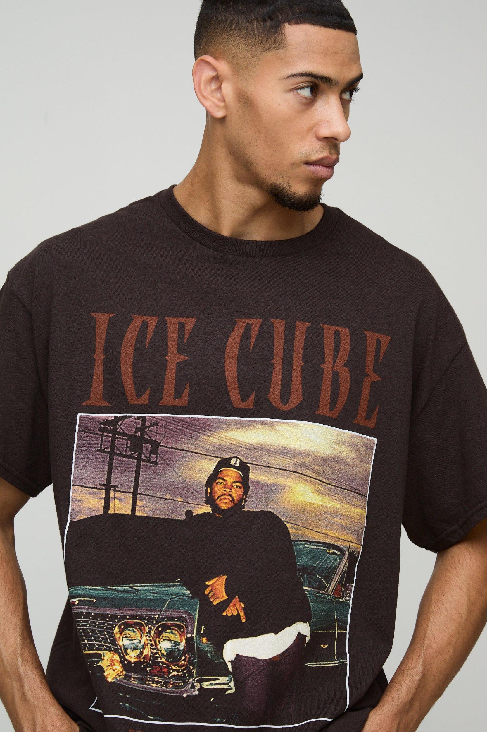 Oversized Ice Cube License Print T-Shirt | boohooMAN USA Product Image